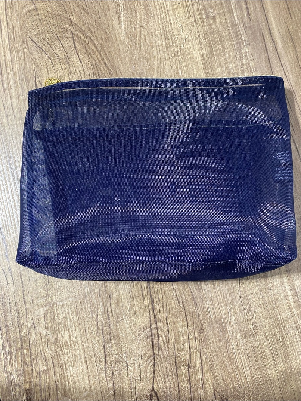 Estee Lauder Navy Cosmetic Pouch with Gold Star Print - Picture 3 of 7